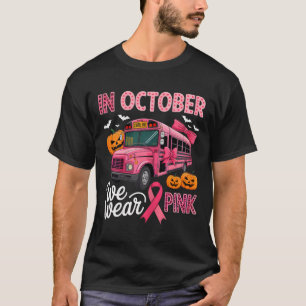 Camiseta Funny Breast Cancer Awareness School Bus Driver Pi