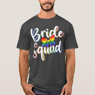 Camiseta Funny Bride Squad Lesbian Gay LGBT Rainbow Flag Gr