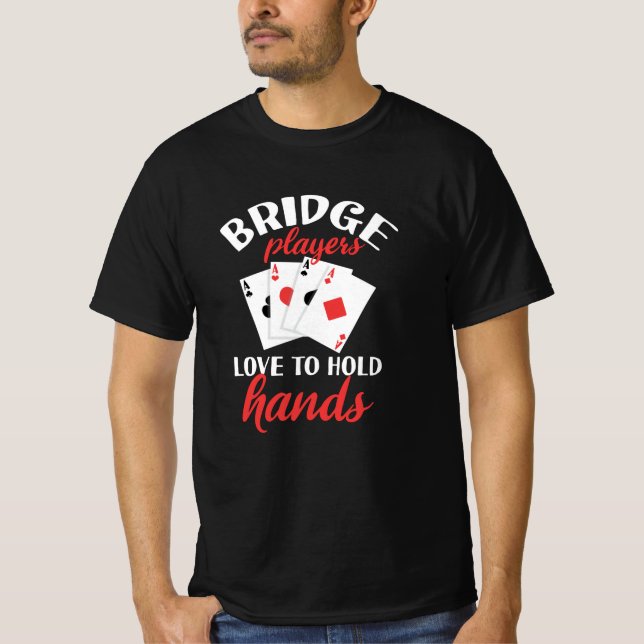 Camiseta Funny Bridge Jugadores Aman Sostener Las Manos (Anverso)