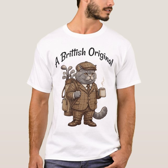 Camiseta Funny British Shorthair Cat Golf T-Shirt (Anverso)
