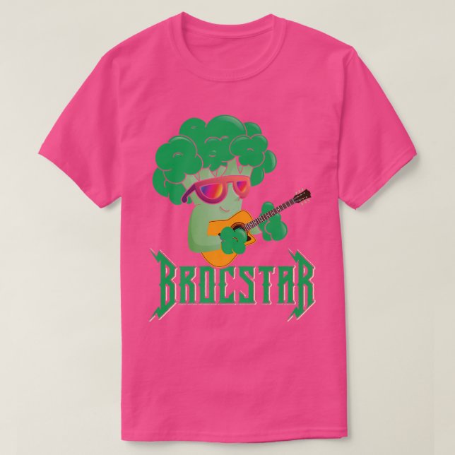 Camiseta Funny Brocstar Guitar Broccoli (Diseño del anverso)