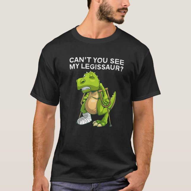 Camiseta Funny Broke Leg Design Para Niños Dino Lover Broke (Anverso)