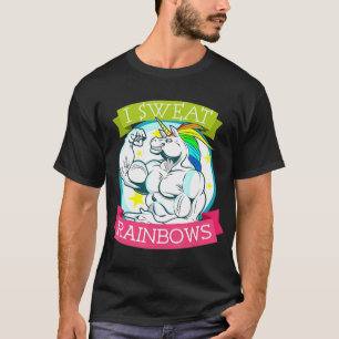 Camiseta Funny Brony Fitness Unicorn Rainbow Gym Exercise