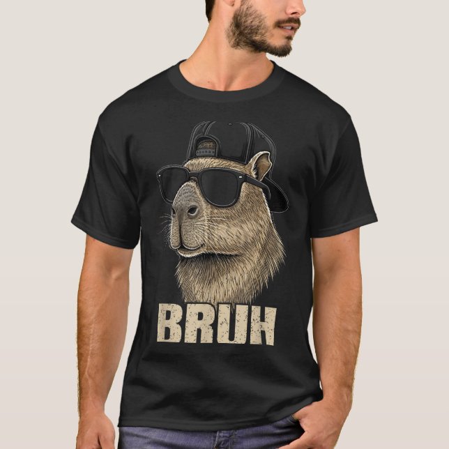 Camiseta Funny Bruh Meme Capybara Lover Cool Sungles For Me (Anverso)