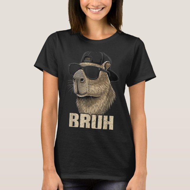 Camiseta Funny Bruh Meme Capybara Lover Cool Sungles For Me (Anverso)