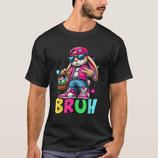 Camiseta Funny Bruh Meme Easter Day Bunny Eggs Teens Boys K (Anverso)