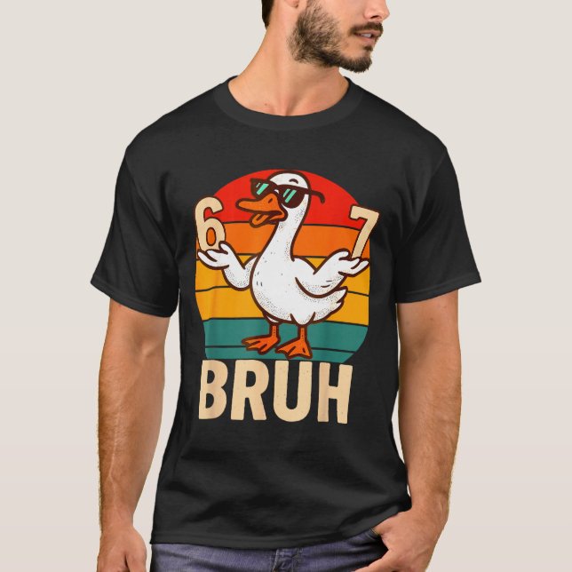 Camiseta Funny Bruh Retro Duck 6 7 Meme Kids Teen Boys  (Anverso)