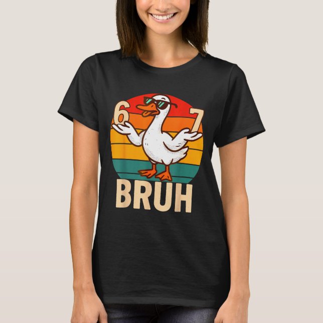 Camiseta Funny Bruh Retro Duck 6 7 Meme Kids Teen Boys  (Anverso)