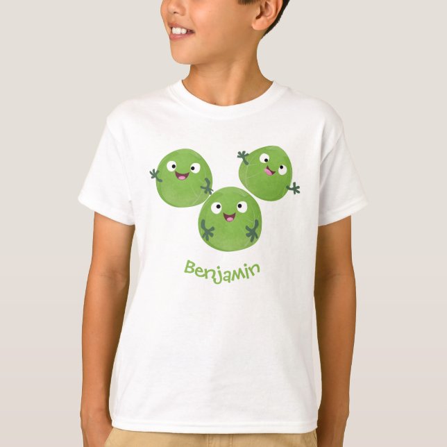 Camiseta Funny Brussels brota personalizado de verduras (Anverso)