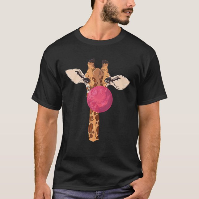 Camiseta Funny Bubblegum Giraffe Chicle Lover Cumpleaños (Anverso)