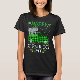 Camiseta Funny Buffalo Plaid Green Truck Elephant St Patri