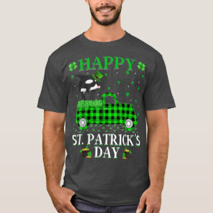 Camiseta Funny Buffalo Plaid Green Truck Orca Fish St Patri