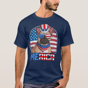 Camiseta Funny Bull Dog 4th Of July Merica Mens Womens Kids
