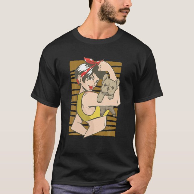 Camiseta Funny Bulldog de cosecha Fuerte Retro Funny Bulldo (Anverso)