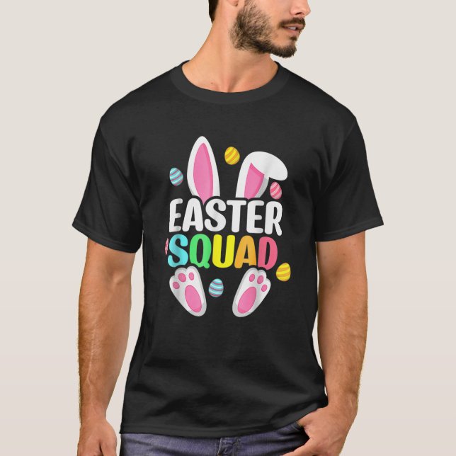 Camiseta Funny Bunny Easter Squad Family Matching Easter Da (Anverso)