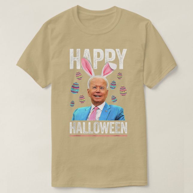 Camiseta Funny Bunny Eggs Biden Happy Halloween Day For Eas (Diseño del anverso)