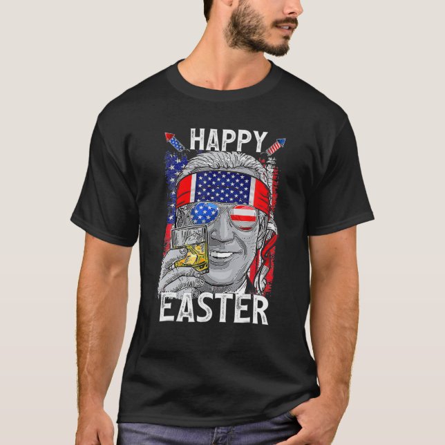Camiseta Funny Bunny Joe Biden Happy 4Th Of July Confused E (Anverso)