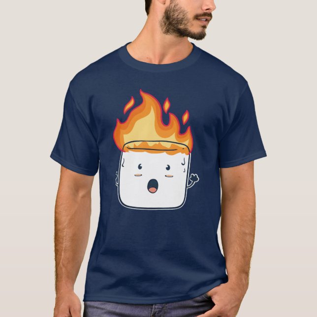 Camiseta Funny Burning Marshmallow Camping Campers Gift fri (Anverso)