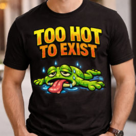 Camiseta Funny Burnout Frog Too Hot To Exist Summer Vibes