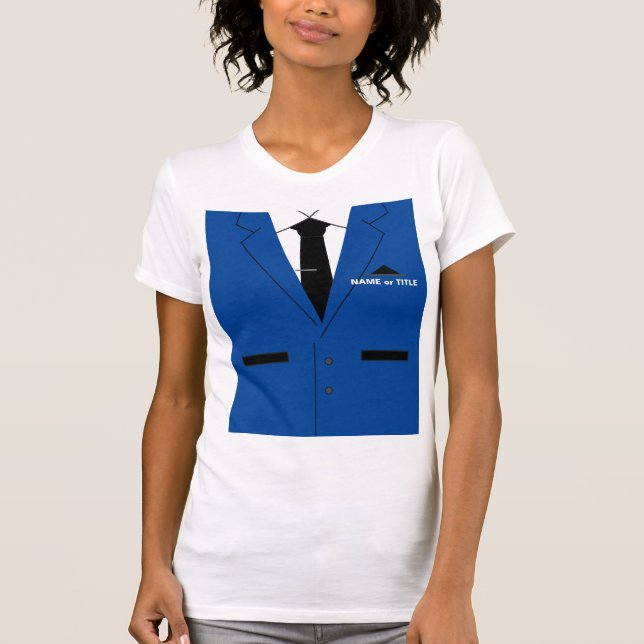 Camiseta Funny Business T-Shirt Blue Suite Nombre personali (Anverso)