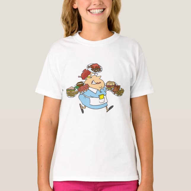 Camiseta Funny Busy Waitress Overworked Server (Anverso)