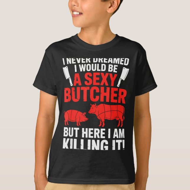 Camiseta Funny Butcher Design For Men Women Butchery Meat B (Anverso)