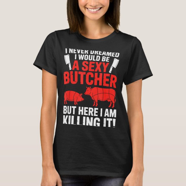 Camiseta Funny Butcher Design For Men Women Butchery Meat B (Anverso)