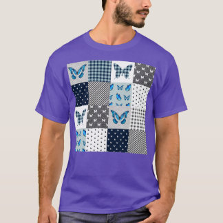 Camiseta Funny Butterfly Mint Plaid