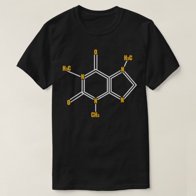Camiseta Funny Caffeine Molécula Ciencia Café Tema Amor (Diseño del anverso)