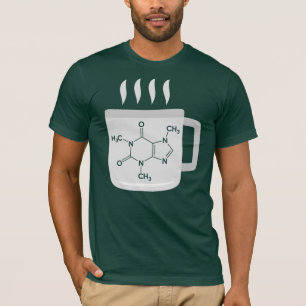 Camiseta Funny Caffeine Molécula Química Novedad de café