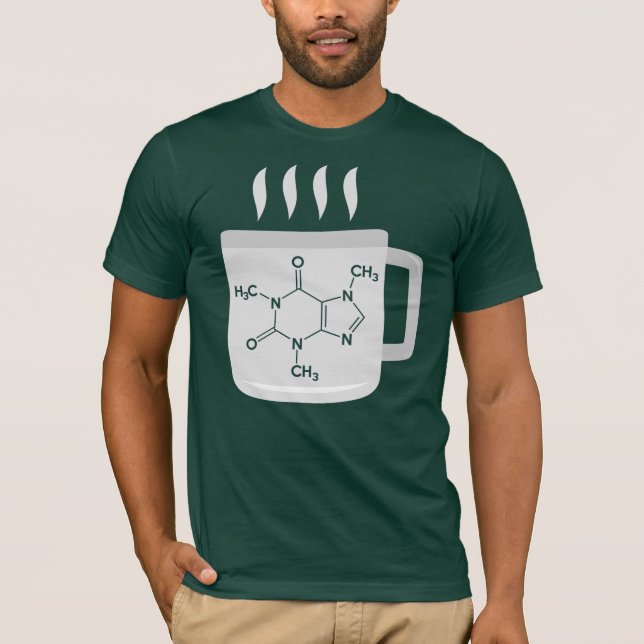 Camiseta Funny Caffeine Molécula Química Novedad de café (Anverso)