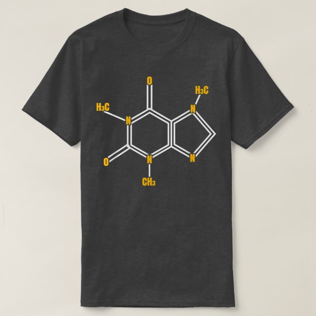 Camiseta Funny Caffeine Molecule Science Themed Coffee Love (Diseño del anverso)