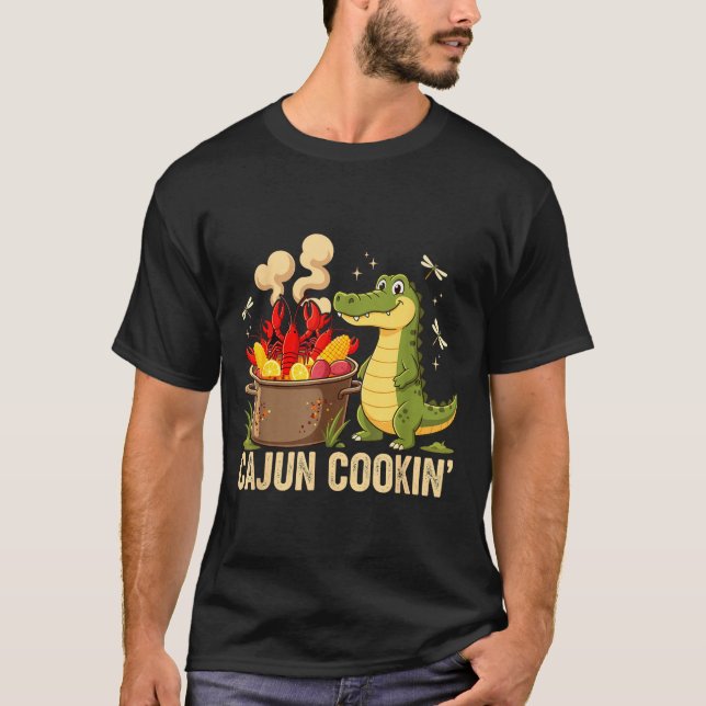 Camiseta Funny Cajun Louisiana Boil Alligator Crawfish Mard (Anverso)
