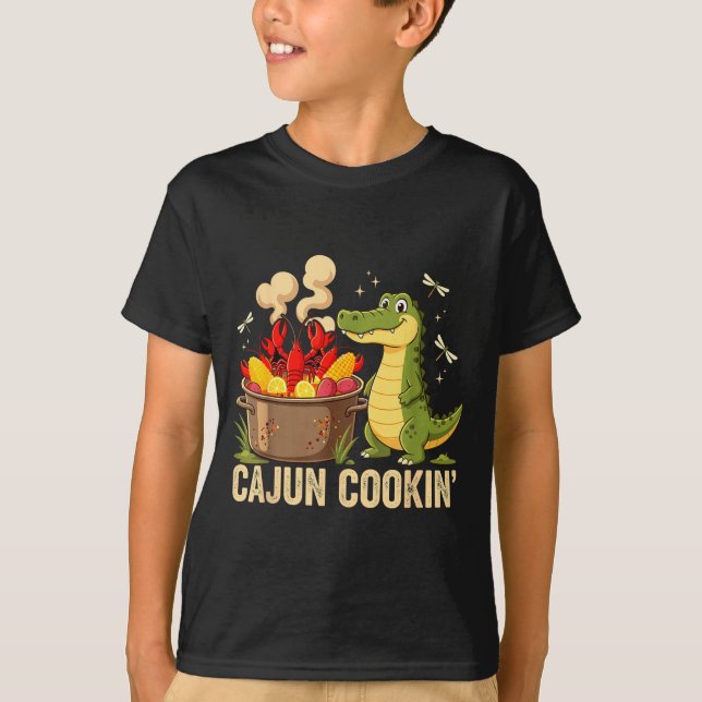 Camiseta Funny Cajun Louisiana Boil Alligator Crawfish Mard (Anverso)