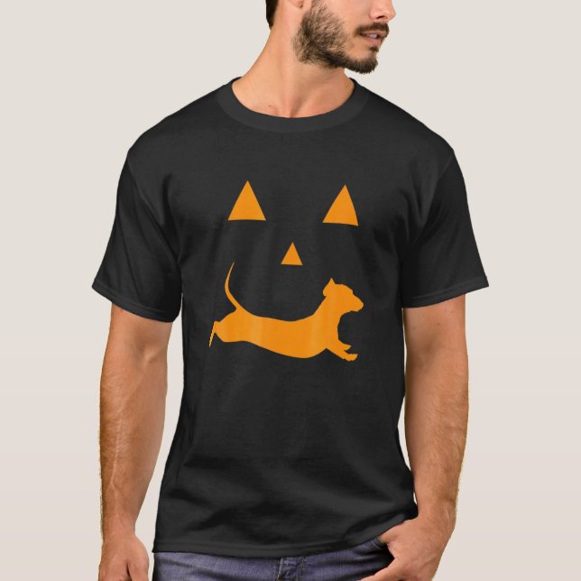 Camiseta Funny Calabaza de Halloween Dachshund Jack-O-Lante (Anverso)