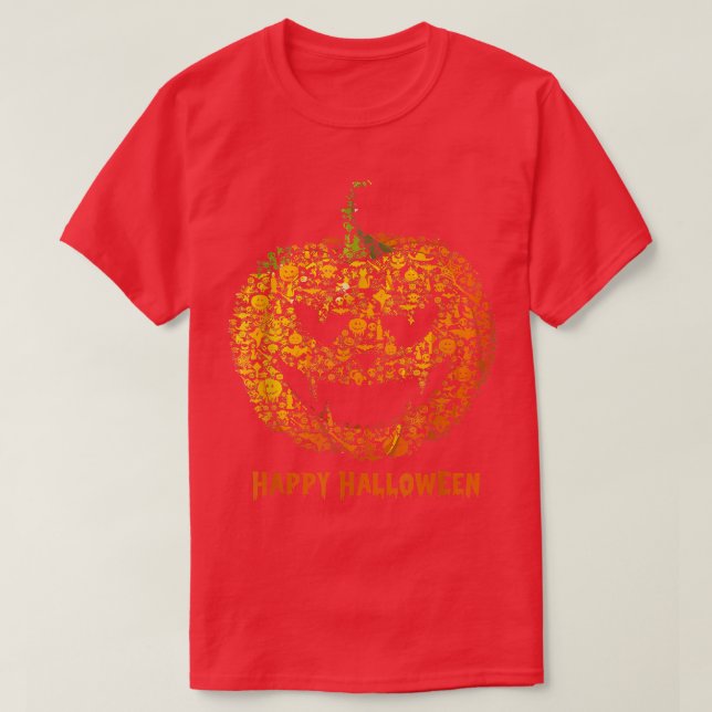 Camiseta Funny calabaza de Halloween JackOLantern, Pumpkin  (Diseño del anverso)