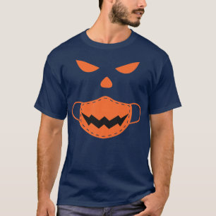 Camiseta Funny Calabaza de Halloween usando una máscara Jac