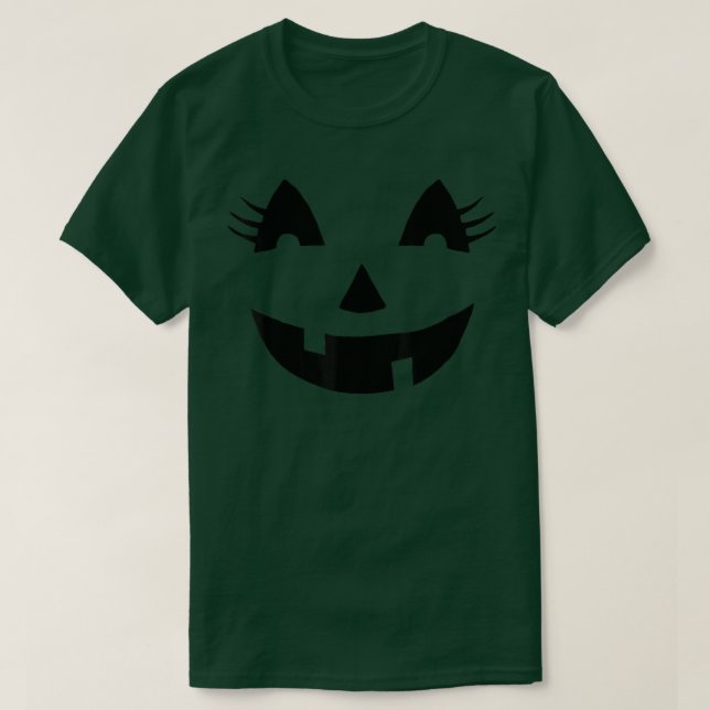 Camiseta Funny calabaza de linterna Jack O' con pestañas pa (Diseño del anverso)