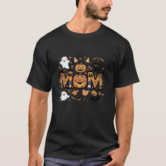 Camiseta Funny Calabaza Gato Negro Mamá Mami Halloween Moth