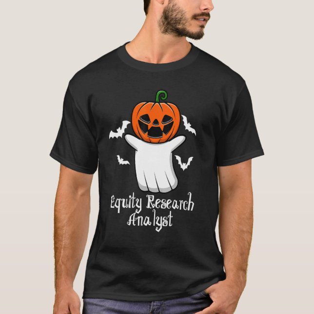 Camiseta Funny Calabaza Ghost Equity Research Analyst Hallo (Anverso)