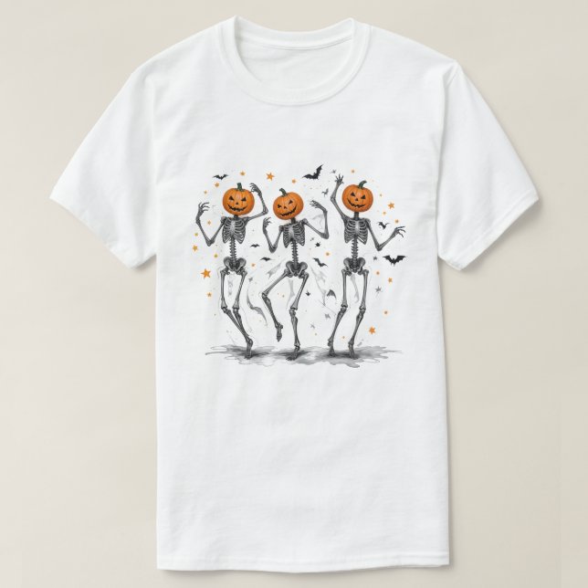 Camiseta Funny Calabaza Halloween Dancing Skeleton Costume (Diseño del anverso)