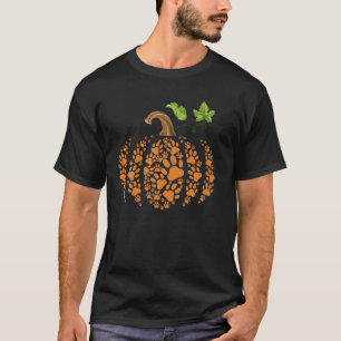 Camiseta Funny Calabaza Perro Cat Paw Halloween Mascota de
