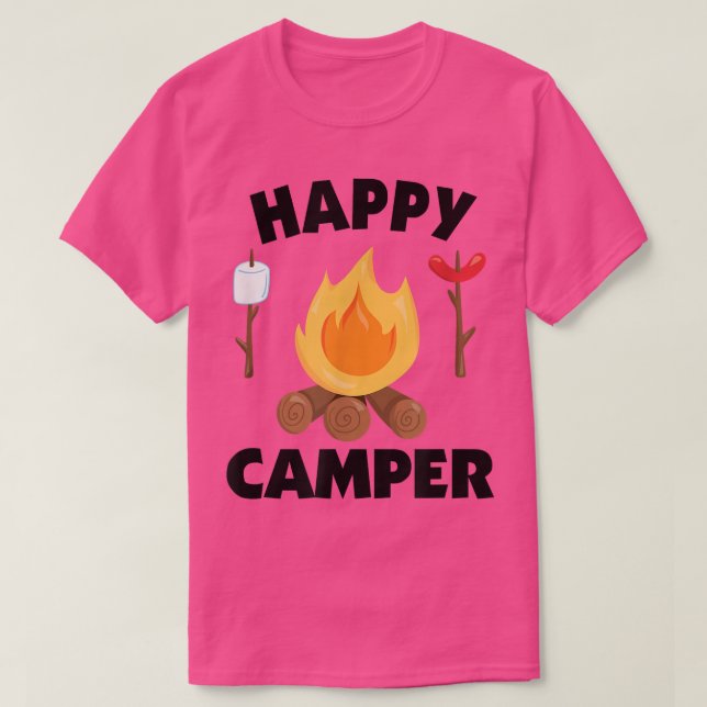 Camiseta Funny Camping Campfire asando marshmallow Tee  (Diseño del anverso)