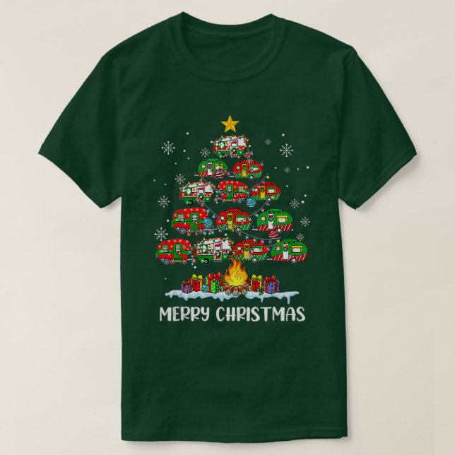 Camiseta Funny Camping Feliz Navidad Camper Family Xm (Diseño del anverso)