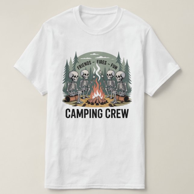 Camiseta Funny Camping Fires Friends Fun Camping Crew  (Diseño del anverso)