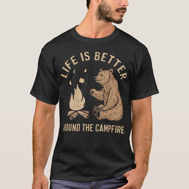 Camiseta Funny Camping Life Is Better Around The Campfire B (Anverso)