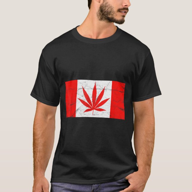 Camiseta Funny Canada &amp; Weed Leaf! Canadian New Flag Jo (Anverso)