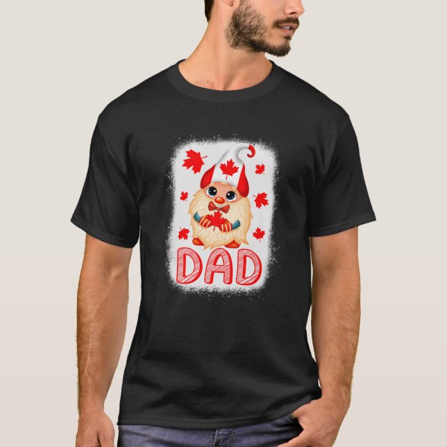 Camiseta Funny canadiense Dad Gnome Maple Leaf Canada Flag  (Anverso)