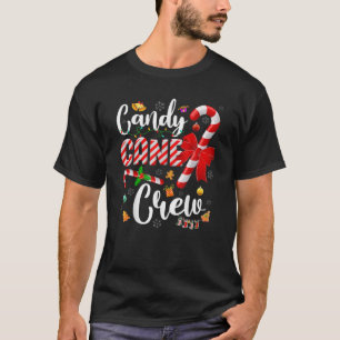 Camiseta Funny Candy Cane Crew Navidades Dulce Luz de Vela
