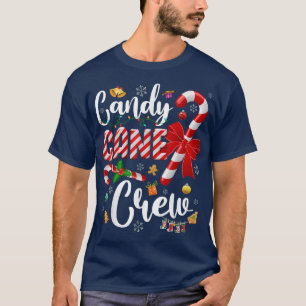 Camiseta Funny Candy Cane Crew Navidades Dulce Luz de Vela